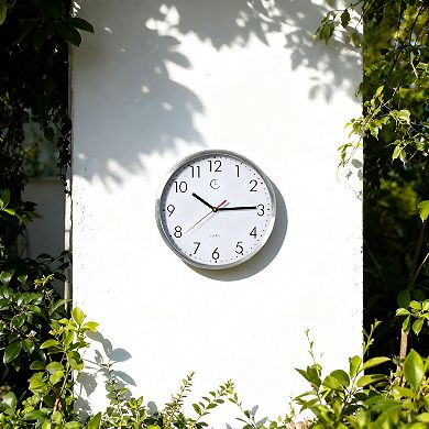 Clockswise 12" Waterproof Aluminum Wall Clock Battery Operated Quartz Movement Weather Resistant