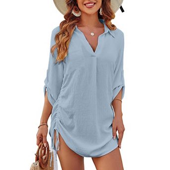Women's Swimsuit Cover Up Bikini Bathing Suit Swimwear Beach Coverups Shirt Dress