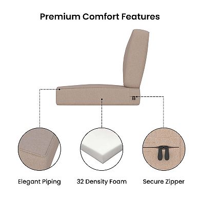 Covers&All Outdoor Seat / Back Cushion with Highly Durable Olefin Fabric