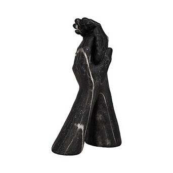 Decorative Sculpture Intertwined Hands Design - Marbled Finish for Home or Office Décor