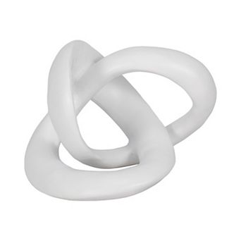 Decorative Polyresin Sculptural Knot - Glam Accent for Home Office Living Room Bedroom - 7" White