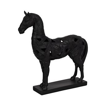Modern Horse Sculpture with Matte Finish - Accent for Home or Office Display - 17", Black