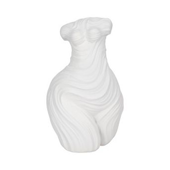 White Abstract Female Torso Sculpture in Resin - Decorative Objects for Home or Office Decor