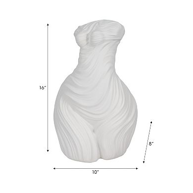 White Abstract Female Torso Sculpture in Resin - Decorative Objects for Home or Office Decor