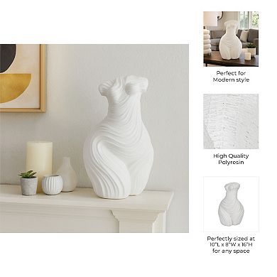 White Abstract Female Torso Sculpture in Resin - Decorative Objects for Home or Office Decor