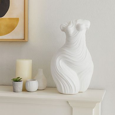 White Abstract Female Torso Sculpture in Resin - Decorative Objects for Home or Office Decor