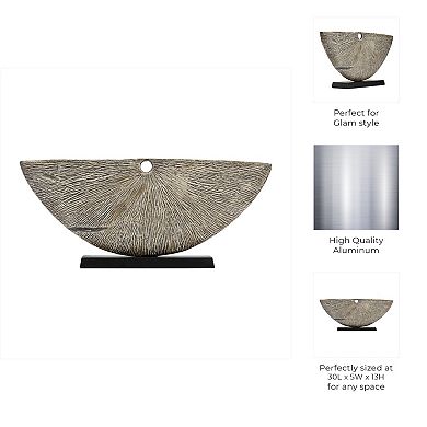 Modern Aluminum Metal Sculpture with Textured Design and Abstract Aesthetic Decor
