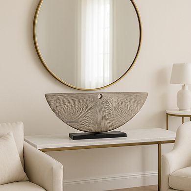 Modern Aluminum Metal Sculpture with Textured Design and Abstract Aesthetic Decor