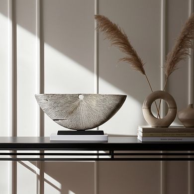 Modern Aluminum Metal Sculpture with Textured Design and Abstract Aesthetic Decor