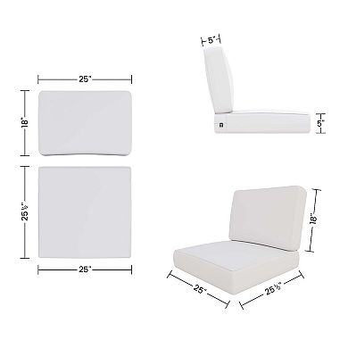 Covers&All Replacement Cushions for Outdoor Furniture, Cushions with Cover Made of Cover Rite Fabric