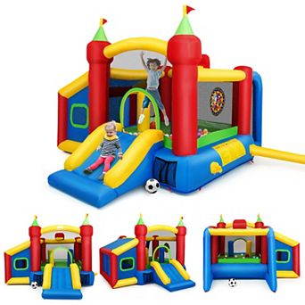 Costway 6-in-1 Inflatable Bounce House Blow up Castle Toddler Kids Indoor Outdoor without Blower