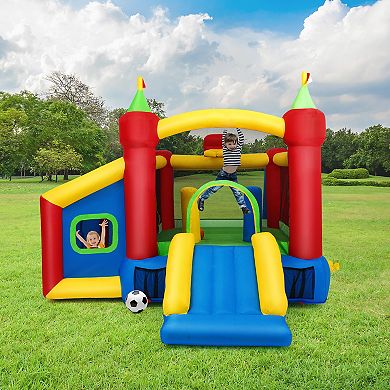Costway 6-in-1 Inflatable Bounce House Blow up Castle Toddler Kids Indoor Outdoor without Blower