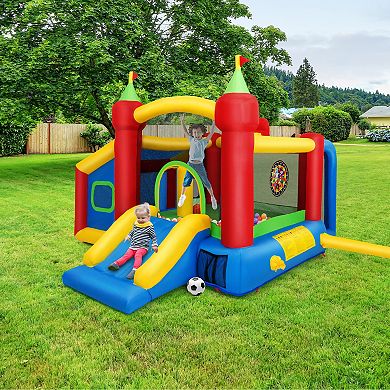 Costway 6-in-1 Inflatable Bounce House Blow up Castle Toddler Kids Indoor Outdoor without Blower