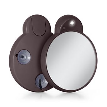 LED Lighted Compact Mirrors with Magnification 10X and Retractable Suction Cups