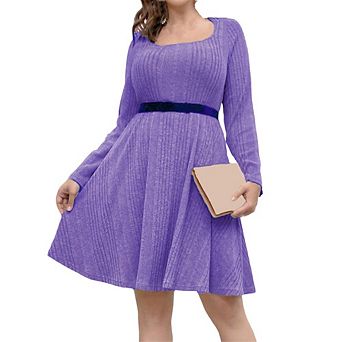 Plus Size Dress Long Sleeve Solid Color Dress Elegant and Comfortable Perfect for All Occasions