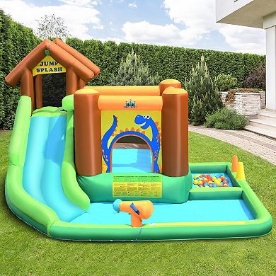 Bountech Inflatable Waterslide Bounce House Climbing Wall without Blower