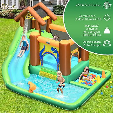 Bountech Inflatable Waterslide Bounce House Climbing Wall without Blower