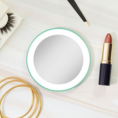 LED Ring Compact Mirror — 10X Magnification (Suction Mount)
