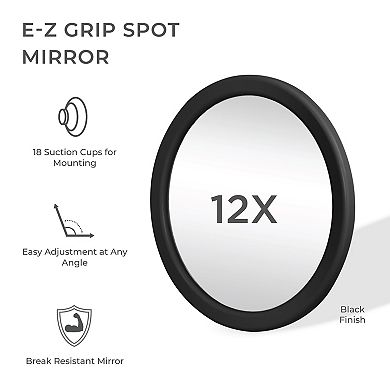 E-Z Grip Compact Mirror with Magnification 12X and Suction Cups