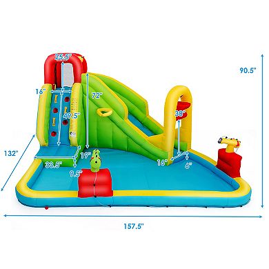 Costway Inflatable Water Slide Kids Splash Pool Bounce House without Blower