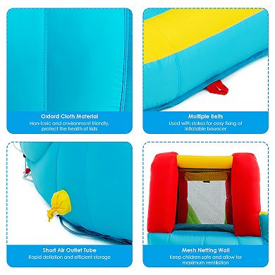 Costway Inflatable Water Slide Kids Splash Pool Bounce House without Blower