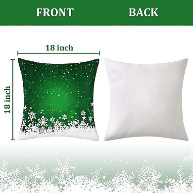2PCS 18" Christmas Throw Pillow Covers,Velvet Throw Pillows,Floral Snowflake Pillow Covers for Home