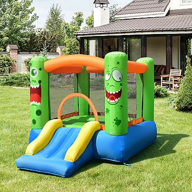 Costway Kids Playing Inflatable Bounce House Jumping Castle Game Fun Slider 480W Blower