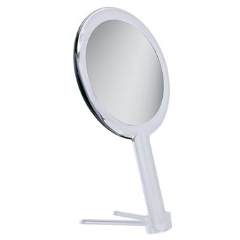 Handheld Mirror with Magnification & Convertible Stand