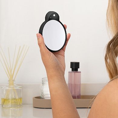 LED Lighted Compact Mirror with Magnification 15X and Retractable Suction Cups