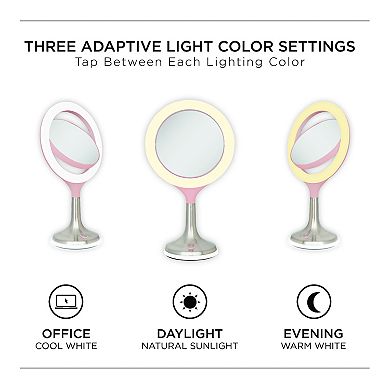 Solana LED Vanity Mirror — 8X/1X Dual Magnification (Touch Control)