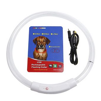 USB Rechargeable LED Dog Collar Multi-Color Glow, Adjustable Length for Night Safety