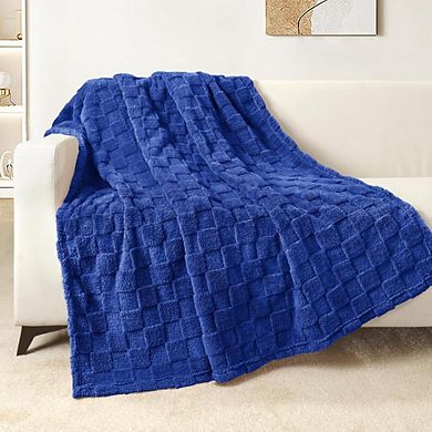 Fabibe Checkered Pattern Fleece Throw Blanket