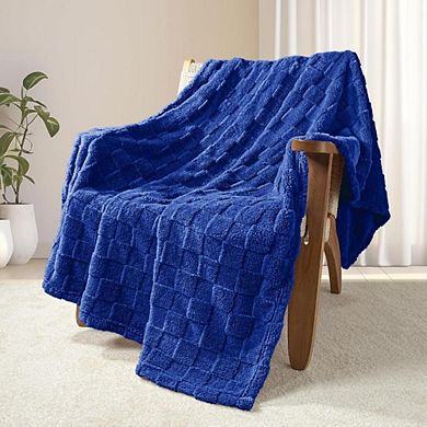 Fabibe Checkered Pattern Fleece Throw Blanket