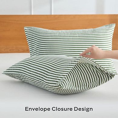 Fabibe Striped Natural Cotton Standard Pillowcases