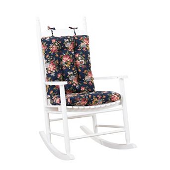 Comfortable Polyester Rocker Cushion Set with Elegant Floral Print and Secure Tie Fastening