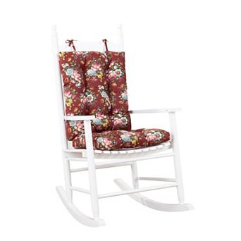 Comfortable Polyester Rocker Cushion Set with Elegant Floral Print and Secure Tie Fastening