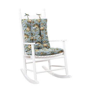Comfortable Polyester Rocker Cushion Set with Elegant Floral Print and Secure Tie Fastening
