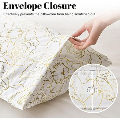 Fabibe Satin Silk Rose Pattern Pillowcases