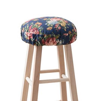 Bella Rose Floral Elastic Barstool Cover 13"x13" Stylish & Secure Seat Protection