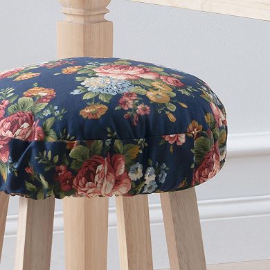 Bella Rose Floral Elastic Barstool Cover 13"x13" Stylish & Secure Seat Protection