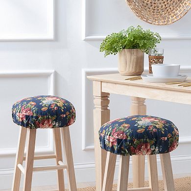 Bella Rose Floral Elastic Barstool Cover 13"x13" Stylish & Secure Seat Protection