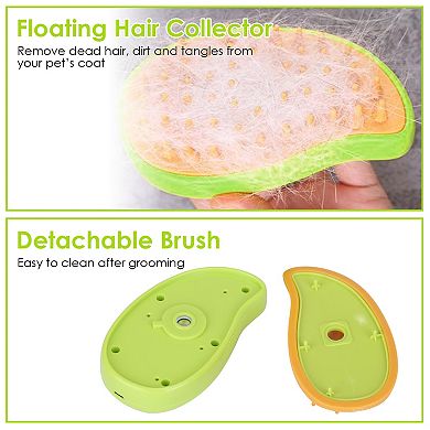 3-in-1 Cat Grooming Steam Brush, USB Rechargeable Pet Hair Comb & Massage Brush for Dogs/Cats