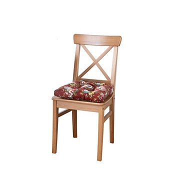 Classic Comfort to Any Room with This Red Floral Non-Skid Polyester Cotton Chair Pad