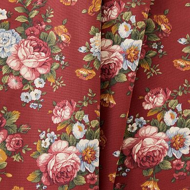 Classic Comfort to Any Room with This Red Floral Non-Skid Polyester Cotton Chair Pad