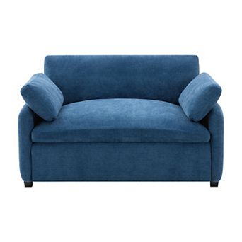 Whisen Modern Chenille Single Sofa Chair, Wide and Deep Couch Lounge with Pillows