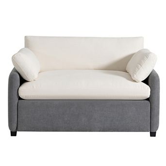 Whisen Modern Chenille Single Sofa Chair, Wide and Deep Couch Lounge with Pillows