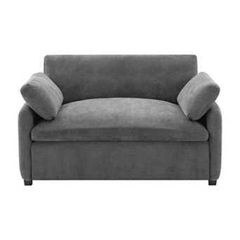 Whisen Modern Chenille Single Sofa Chair, Wide and Deep Couch Lounge with Pillows