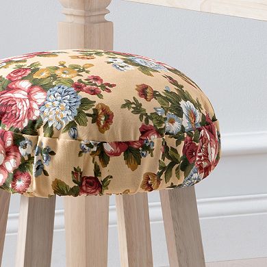 Floral Polyester Barstool Cover with Elastic Bottom for Secure Fit