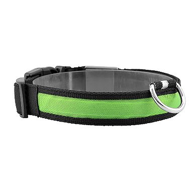 LED Dog Collar USB Rechargeable Adjustable Light Up Safety Collar for Night Walking