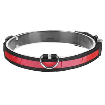 LED Dog Collar USB Rechargeable Adjustable Light Up Safety Collar for Night Walking